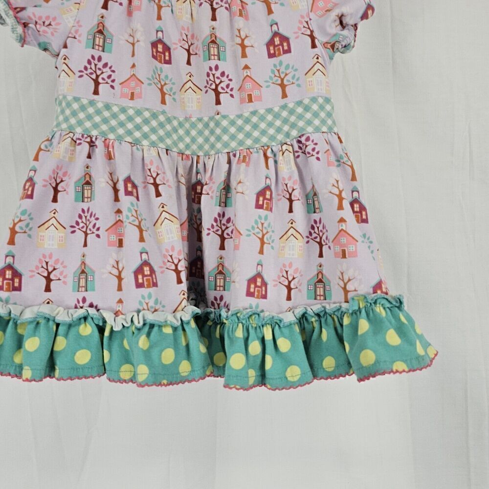 Matilda Jane Girl's Size 2 School House As You Wish Purple Green Peasant Top - Picture 3 of 7